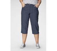 Caprihose KJBRAND "Babsie: bequemer Oberschenkel", Damen, Gr. 44, N-Gr, blau, Web, Obermaterial: 47% Baumwolle, 45% Polyester, 6% Viskose, 2% Elasthan, unifarben, Basic, kniebedeckend, Hosen Caprihose
