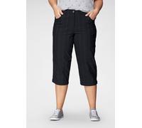 Caprihose KJBRAND "Babsie: bequemer Oberschenkel", Damen, Gr. 46, N-Gr, schwarz gestreift, Web, Obermaterial: 47% Baumwolle, 45% Polyester, 6% Viskose, 2% Elasthan, Basic, kniebedeckend, Hosen Capriho