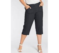 Caprihose KJBRAND "Babsie: bequemer Oberschenkel", Damen, Gr. 48, N-Gr, schwarz (marine gestreift), Web, Obermaterial: 47% Baumwolle, 45% Polyester, 6% Viskose, 2% Elasthan, Basic, kniebedeckend, Hose
