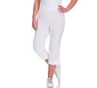 Caprihose KJBRAND "Susie Capri Wash & Go", Damen, Gr. 44, N-Gr, weiß, Web, Obermaterial: 47% Baumwolle, 45% Polyester, 6% Viskose, 2% Elasthan, gerade 3/4-Länge, Hosen Caprihose, Sommerhose bügelfrei 