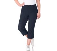 Caprihose KJBRAND "Susie Capri Wash & Go", Damen, Gr. 50, N-Gr, blau (marine), Web, Obermaterial: 47% Baumwolle, 45% Polyester, 6% Viskose, 2% Elasthan, gerade 3/4-Länge, Hosen Caprihose, Sommerhose b