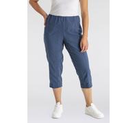 Caprihose KJBRAND "Susie Capri Wash & Go", Damen, Gr. 52, N-Gr, blau (indigo, blau), Web, Obermaterial: 47% Baumwolle, 45% Polyester, 6% Viskose, 2% Elasthan, gerade 3/4-Länge, Hosen Caprihose, Sommer