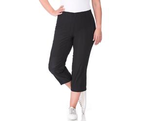 Caprihose KJBRAND "Susie Capri Wash & Go", Damen, Gr. 54, N-Gr, schwarz, Web, Obermaterial: 47% Baumwolle, 45% Polyester, 6% Viskose, 2% Elasthan, gerade 3/4-Länge, Hosen Caprihose, Sommerhose bügelfr