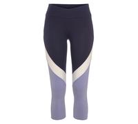 Caprihose LASCANA ACTIVE, Damen, Gr. L (44/46), N-Gr, blau, Single Jersey, Obermaterial: 95% Baumwolle, 5% Elasthan, mehrfarbig, figurbetont kniebedeckend, Hosen Caprihose, Sporthose in Colourblocking