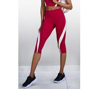 Caprihose LASCANA ACTIVE, Damen, Gr. L (44/46), N-Gr, rot, Trikot, Obermaterial: 85% Polyester, 15% Elasthan, unifarben mit Farbeinsatz, figurbetont wadenlang, Hosen Caprihose, mit seitlichem Kontrast