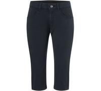 Caprihose MAC "Capri-Summer-Clean", Damen, Gr. 36, Länge 19, dunkelblau ppt, Web, Obermaterial: 97% Baumwolle, 3% Elasthan, figurbetont kniebedeckend, Hosen Caprihose, Sommerhose Kniebedeckend mit kle