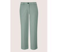 Caprihose MADELEINE "Hose Weite 7/8-Hose, Bügelfalten, Baumwolle", Damen, Gr. 42, N + K Gr, grün (hellsalbeigrün), Obermaterial: 98% Baumwolle CO (CMIA). 2% Elasthan EL., Modern, normal, Hosen Capriho