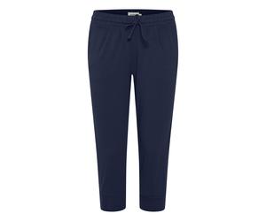 Caprihose OXMO "Caprihose OXOdda", Damen, Gr. S, N-Gr, blau (indigo blau), Obermaterial: 95% Baumwolle CO. 5% Elasthan EL., Hosen Caprihose (92784532-S) indigo blau