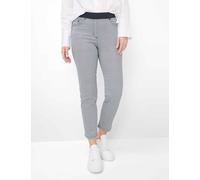 Caprihose RAPHAELA BY BRAX "Style PAMINA 6/8", Damen, Gr. 46K (23), Kurzgrößen, grau (navy), Web, 97% Baumwolle, 3% Elasthan, Hosen Caprihose (39151508-23) navy