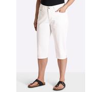 Caprihose SHEEGO, Damen, Gr. 52, Normalgrößen, ecru, 98% Baumwolle, 2% Elasthan, unifarben, Hosen Caprihose (34599307-52) ecru