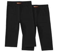 Caprihose STACCATO, Mädchen, Gr. 104/110, Normalgrößen, schwarz, Oberstoff: 95% Baumwolle, 5% Elasthan., unifarben, Basic, bequem, Hosen Caprihose, Doppelpack (37613700-104) schwarz
