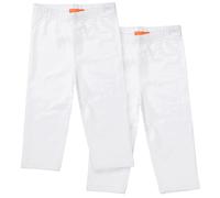 Caprihose STACCATO, Mädchen, Gr. 128/134, Normalgrößen, weiß, Oberstoff: 95% Baumwolle, 5% Elasthan., unifarben, Basic, bequem, Hosen Caprihose, Doppelpack (76096522-128) weiß
