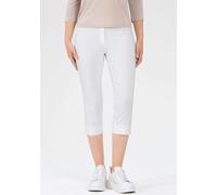Caprihose STEHMANN "Ina", Damen, Gr. 40, N-Gr, weiß, Web, Obermaterial: 72% Viskose, 25% Polyamid, 3% Elasthan, 3/4-Länge, Hosen Caprihose, Sommerhose in Größen 32 bis 52 (83026236-40) weiß