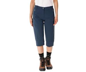 Caprihose VAUDE "FARLEY STRETCH CAPRI III", Damen, Gr. 36, N-Gr, blau (schwarz sea), Obermaterial: 89% Polyamid, 11% Elasthan, unifarben, Hosen Caprihose, kurze Hose, elastische Kunstfaser, Topseller