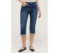 Caprijeans ANGELS "CICI TURN UP", Damen, Gr. 36, N-Gr, mid blau used, Denim/Jeans, Obermaterial: 89% Baumwolle, 8% Polyester, 3% Elasthan, unifarben, slim fit kniebedeckend, Jeans, mit Stretch und Auf