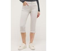 Caprijeans ANGELS "CICI TURN UP", Damen, Gr. 44, N-Gr, summer grau used, Denim/Jeans, Obermaterial: 89% Baumwolle, 8% Polyester, 3% Elasthan, unifarben, slim fit kniebedeckend, Jeans, mit Stretch und