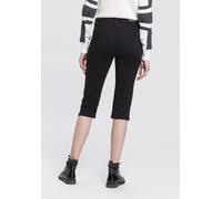 Caprijeans ARIZONA "mit Schlitz am Saum", Damen, Gr. 40, N-Gr, schwarz (schwarz schwarz), Denim/Jeans, Obermaterial: 98% Baumwolle, 2% Elasthan, unifarben, Basic, schmal, Jeans, schmale Passform, mit