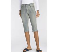Caprijeans ARIZONA "mit Schlitz am Saum", Damen, Gr. 52, N-Gr, blau (blau bleache), Denim/Jeans, Obermaterial: 79% Baumwolle, 19% Polyester, 2% Elasthan, Basic, schmal, Jeans, schmale Passform, mit st