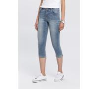 Caprijeans ARIZONA "Ultra-Stretch", Damen, Gr. 34, N-Gr, blau (blau used), Denim/Jeans, Obermaterial: 74% Baumwolle, 24% Polyester, 2% Elasthan, Basic, skinny fit 3/4-Länge, Jeans, extra-enger Schnitt
