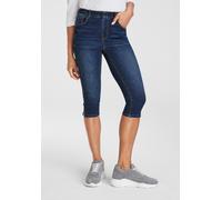 Caprijeans ARIZONA "Ultra-Stretch", Damen, Gr. 34, N-Gr, blau (dunkelblau us), Denim/Jeans, Obermaterial: 74% Baumwolle, 24% Polyester, 2% Elasthan, Basic, skinny fit 3/4-Länge, Jeans, extra-eng gesch