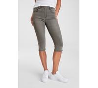 Caprijeans ARIZONA "Ultra-Stretch", Damen, Gr. 34, N-Gr, grau (grau used), Denim/Jeans, Obermaterial: 74% Baumwolle, 24% Polyester, 2% Elasthan, Basic, skinny fit 3/4-Länge, Jeans, extra-eng geschnitt