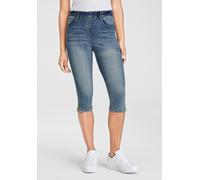 Caprijeans ARIZONA "Ultra-Stretch", Damen, Gr. 36, N-Gr, blau (blau used), Denim/Jeans, Obermaterial: 74% Baumwolle, 24% Polyester, 2% Elasthan, Basic, skinny fit 3/4-Länge, Jeans, extra-eng geschnitt