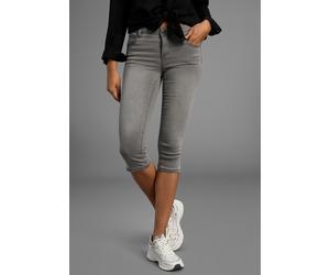Caprijeans ARIZONA "Ultra-Stretch", Damen, Gr. 42, N-Gr, grau (grau used), Denim/Jeans, Obermaterial: 74% Baumwolle, 24% Polyester, 2% Elasthan, Basic, skinny fit 3/4-Länge, Jeans, extra-enger Schnitt