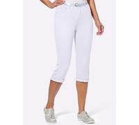 Caprijeans CASUAL LOOKS, Damen, Gr. 38, Normalgrößen, weiß, 98% Baumwolle, 2% Elasthan, unifarben, knielang, Jeans (55367942-38) weiß