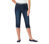 Caprijeans CASUAL LOOKS, Damen, Gr. 40, Normalgrößen, blau (blau, stone, washed), 81% Baumwolle, 17% Polyester, 2% Elasthan, unifarben, knielang, Jeans (93391255-40) blau, stone, washed