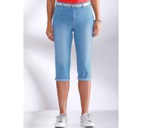 Caprijeans CASUAL LOOKS, Damen, Gr. 54, Normalgrößen, blau (blau, bleached), 81% Baumwolle, 17% Polyester, 2% Elasthan, unifarben, knielang, Jeans (44636700-54) blau, bleached