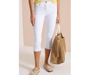 Caprijeans CECIL "Style Toronto", Damen, Gr. 26, N-Gr, weiß, Denim/Jeans, Obermaterial: 78% Baumwolle, 21% Elastomultiester, 1% Elasthan. Futter: 52% Polyester, 48% Baumwolle, unifarben, slim fit 3/4-