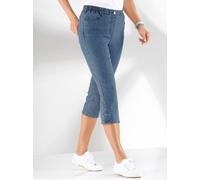 Caprijeans CLASSIC BASICS, Damen, Gr. 21, Kurzgrößen, blau (blau, bleached), 78% Baumwolle, 20% Polyester, 2% Elasthan, unifarben, 3/4-Länge, Jeans (504478-21) blau, bleached