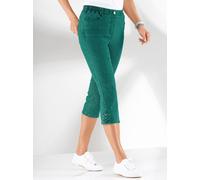 Caprijeans CLASSIC BASICS, Damen, Gr. 23, Kurzgrößen, grün (smaragd), 96% Baumwolle, 4% Elasthan, unifarben, 3/4-Länge, Jeans (83943642-23) smaragd