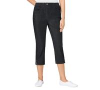 Caprijeans CLASSIC BASICS, Damen, Gr. 23, Kurzgrößen, schwarz (schwarz, denim), 78% Baumwolle, 20% Polyester, 2% Elasthan, unifarben, 3/4-Länge, Jeans (34171414-23) schwarz, denim