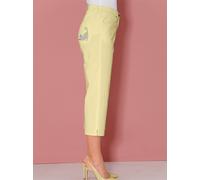 Caprijeans CLASSIC BASICS, Damen, Gr. 40, Normalgrößen, gelb (vanillegelb), 97% Baumwolle, 3% Elasthan, unifarben, 3/4-Länge, Jeans (27906718-40) vanillegelb