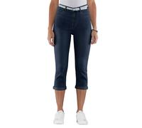 Caprijeans CLASSIC BASICS, Damen, Gr. 46, Normalgrößen, blau (blau, stone, washed), 81% Baumwolle, 17% Polyester, 2% Elasthan, unifarben, 3/4-Länge, Jeans (78240020-46) blau, stone, washed