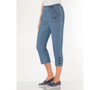 Caprijeans CLASSIC BASICS, Damen, Gr. 48, Normalgrößen, blau (blau, bleached, blau, stone, washed), 100% Baumwolle, unifarben, 3/4-Länge, Jeans (17871863-48) blau, bleached, blau, stone, washed