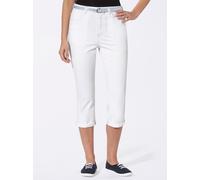 Caprijeans CLASSIC BASICS, Damen, Gr. 50, Normalgrößen, weiß, 98% Baumwolle, 2% Elasthan, unifarben, 3/4-Länge, Jeans (23200818-50) weiß