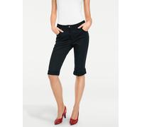 Caprijeans HEINE, Damen, Gr. 44, Normalgrößen, schwarz, 97% Baumwolle, 3% Elasthan, Miedereinsatz:15% Elasthan, 85% Polyamid, unifarben, knielang, Jeans (92614066-44) schwarz