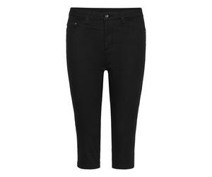 Caprijeans KAFFE "Damen Denim Caprihose KAzelina", Damen, Gr. 40, N-Gr, schwarz (schwarz deep), Obermaterial: 79% Baumwolle CO. 19% Polyester PES. 2% Elasthan EL., Jeans (55619901-40) schwarz deep