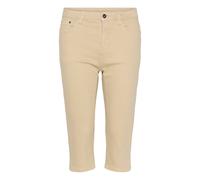 Caprijeans KAFFE "Damen Denim Caprihose KAzelina", Damen, Gr. 44, N-Gr, beige (feather gray), Obermaterial: 79% Baumwolle CO. 19% Polyester PES. 2% Elasthan EL., Jeans (13465066-44) feather gray