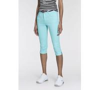 Caprijeans KANGAROOS "CAPRI-JEANS mit Gürtel", Damen, Gr. 38, N-Gr, grün (mint), Denim/Jeans, Obermaterial: 36% Baumwolle, 36% Viskose, 26% Polyester, 2% Elasthan, Basic, skinny fit 3/4-Länge, Jeans 5