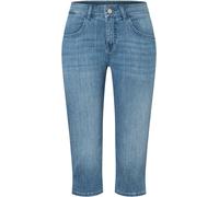Caprijeans MAC "CAPRI summer clean", Damen, Gr. 36, Länge 17, summer blau authentic used, Denim/Jeans, Obermaterial: 97% Baumwolle, 3% Elasthan, unifarben, schmal 3/4-Länge, Jeans, mit Stretch (758928