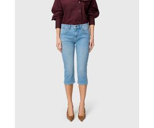 Caprijeans MAC "CAPRI summer clean", Damen, Gr. 40, Länge 17, light basic wash, Denim/Jeans, Obermaterial: 97% Baumwolle, 3% Elasthan, unifarben, schmal 3/4-Länge, Jeans, mit Stretch (89492865-40) lig