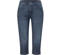 Caprijeans MAC "CAPRI summer clean", Damen, Gr. 44, Länge 17, blau (schwarz ocean wash), Denim/Jeans, Obermaterial: 97% Baumwolle, 3% Elasthan, unifarben, schmal 3/4-Länge, Jeans, mit Stretch (3072621