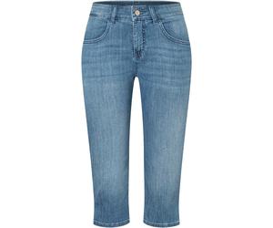 Caprijeans MAC "CAPRI summer clean", Damen, Gr. 46, Länge 17, summer blau authentic used, Denim/Jeans, Obermaterial: 97% Baumwolle, 3% Elasthan, unifarben, schmal 3/4-Länge, Jeans, mit Stretch (758928