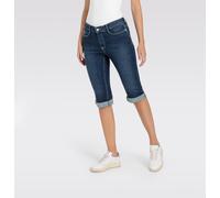 Caprijeans MAC "Dream-Sum", Damen, Gr. 36, N-Gr, dunkelblau basic used, Denim/Jeans, Obermaterial: 75% Baumwolle, 12% Modal, 9% Polyester, 4% Elasthan, figurbetont kniebedeckend, Jeans, Bequemer Sitz