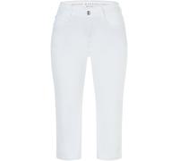 Caprijeans MAC "Dream-Sum", Damen, Gr. 42, N-Gr, weiß (weiß denim), Denim/Jeans, Obermaterial: 75% Baumwolle, 12% Modal, 9% Polyester, 4% Elasthan, figurbetont kniebedeckend, Jeans, Bequemer Sitz mit 
