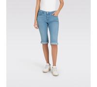 Caprijeans MAC "Dream-Sum", Damen, Gr. 46, N-Gr, blau (summer sky wash), Denim/Jeans, Obermaterial: 75% Baumwolle, 12% Modal, 9% Polyester, 4% Elasthan, figurbetont kniebedeckend, Jeans, Bequemer Sitz
