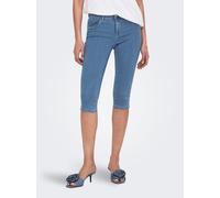 Caprijeans ONLY "ONLRAIN - Skinny Fit mit mittlerer Leibhöhe für moderne Silhouette", Damen, Gr. M (38), N-Gr, blau (light blau denim), Denim/Jeans, Obermaterial: 53% Viskose, 29% Baumwolle, 17% Polye